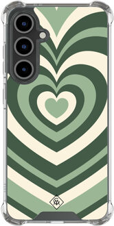 Casimoda Samsung Galaxy S25 FE shockproof hoesje - Groen hart swirl