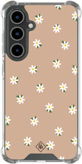 Casimoda Samsung Galaxy S25 FE shockproof hoesje - Sweet daisies Bruin/beige
