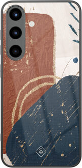 Casimoda Samsung Galaxy S25 glazen hardcase - Abstract terracotta Multi