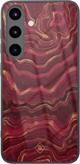 Casimoda Samsung Galaxy S25 glazen hardcase - Agate rood