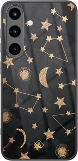 Casimoda Samsung Galaxy S25 glazen hardcase - Counting the stars Zwart, Goudkleurig