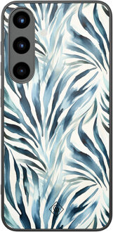 Casimoda Samsung Galaxy S25 glazen hardcase - Japandi waves Blauw