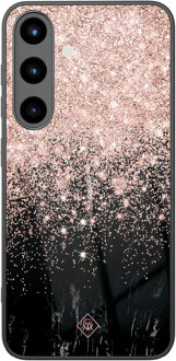 Casimoda Samsung Galaxy S25 glazen hardcase - Marmer twist Rosekleurig