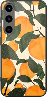 Casimoda Samsung Galaxy S25 glazen hardcase - Orange garden Multi