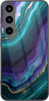 Casimoda Samsung Galaxy S25 glazen hardcase - Smaragd paars groen Paars, Groen