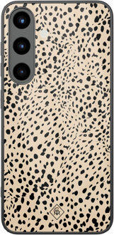 Casimoda Samsung Galaxy S25 glazen hardcase - Spot on Bruin/beige