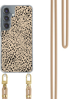 Casimoda Samsung Galaxy S25 hoesje met beige koord - Spot on Bruin/beige