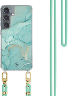 Casimoda Samsung Galaxy S25 hoesje met mint koord - Touch of mint