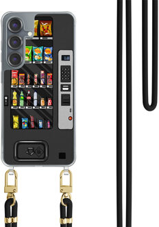 Casimoda Samsung Galaxy S25 hoesje met zwart koord - Snoepautomaat Zwart, Multi