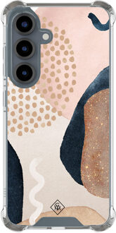 Casimoda Samsung Galaxy S25 shockproof hoesje - Abstract dots Bruin/beige