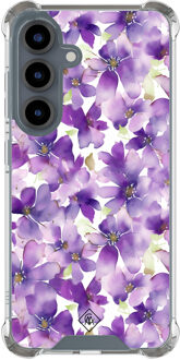 Casimoda Samsung Galaxy S25 shockproof hoesje - Floral violet Paars