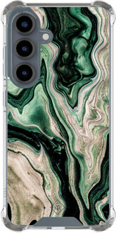 Casimoda Samsung Galaxy S25 shockproof hoesje - Green waves Groen
