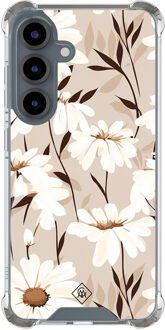 Casimoda Samsung Galaxy S25 shockproof hoesje - In bloom Bruin/beige