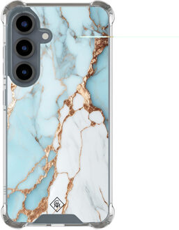 Casimoda Samsung Galaxy S25 shockproof hoesje - Marmer lichtblauw