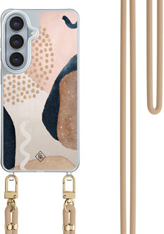 Casimoda Samsung Galaxy S26 hoesje met beige koord - Abstract dots Bruin/beige