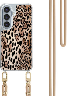 Casimoda Samsung Galaxy S26 hoesje met beige koord - Golden wildcat Bruin/beige