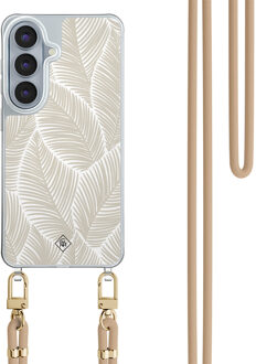 Casimoda Samsung Galaxy S26 hoesje met beige koord - Palm leaves beige Bruin/beige