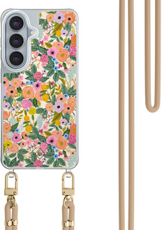 Casimoda Samsung Galaxy S26 hoesje met beige koord - Pink garden Multi