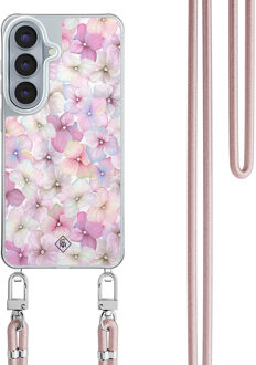 Casimoda Samsung Galaxy S26 hoesje met rosegoud koord - Hortensia Paars