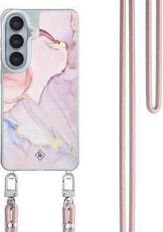 Casimoda Samsung Galaxy S26 hoesje met rosegoud koord - Purple sky Paars