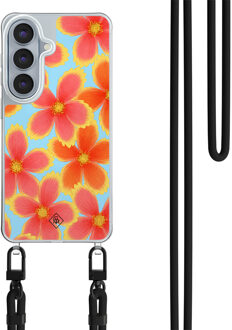 Casimoda Samsung Galaxy S26 hoesje met zwart koord - Happy Flora Multi