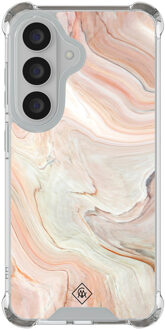 Casimoda Samsung Galaxy S26 shockproof hoesje - Marmer waves Bruin/beige