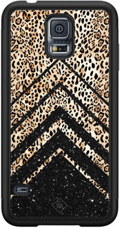 Casimoda Samsung Galaxy S5 hoesje - Chevron luipaard Bruin/beige