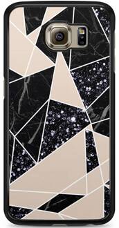 Casimoda Samsung Galaxy S6 hoesje - Abstract painted Zwart, Bruin/beige