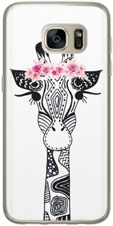 Casimoda Samsung Galaxy S7 siliconen telefoonhoesje - Giraffe Zwart, Wit