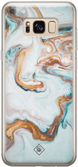 Casimoda Samsung Galaxy S8 siliconen hoesje - Marmer blauw goud Blauw, Goudkleurig