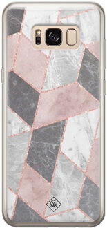 Casimoda Samsung Galaxy S8 siliconen telefoonhoesje - Stone grid Roze