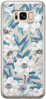 Casimoda Samsung Galaxy S8 siliconen telefoonhoesje - Touch of flowers Blauw