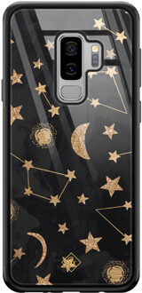 Casimoda Samsung Galaxy S9 Plus glazen hardcase - Counting the stars Goudkleurig
