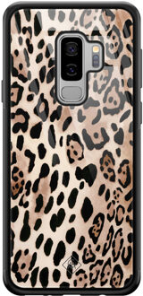 Casimoda Samsung Galaxy S9 Plus glazen hardcase - Golden wildcat Goudkleurig