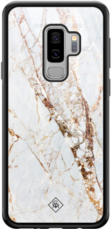 Casimoda Samsung Galaxy S9 Plus glazen hardcase - Marmer goud Goudkleurig