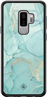 Casimoda Samsung Galaxy S9 Plus glazen hardcase - Touch of mint