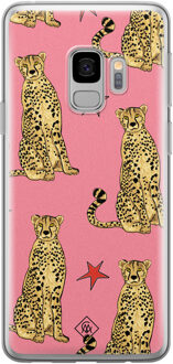 Casimoda Samsung Galaxy S9 siliconen hoesje - The pink leopard Roze
