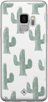 Casimoda Samsung Galaxy S9 siliconen telefoonhoesje - Cactus print Groen