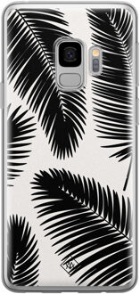 Casimoda Samsung Galaxy S9 siliconen telefoonhoesje - Palm leaves silhouette Zwart