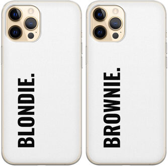 Casimoda Siliconen best friends hoesjes - Blondie & brownie Zwart, Wit