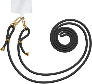 Casimoda Universeel telefoonkoord met dubbele gouden sluiting - Zwart