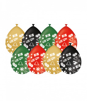 Casino Ballonnen (8st) Multikleur - Print