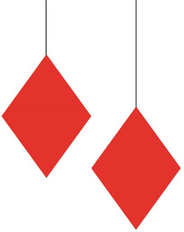 Casino/kaartspellen feest thema hangversiering - 2x - Ruiten - 17 cm - karton - decoraties