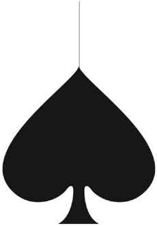 Casino/kaartspellen feest thema hangversiering - Schoppen - 17 cm - karton - decoraties Antraciet