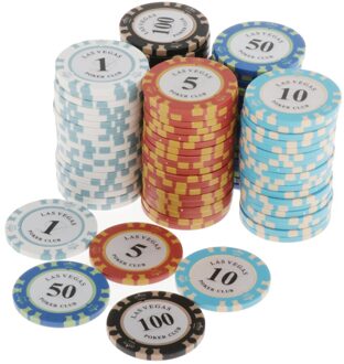 Casino Poker Set-Klei Composiet Chips Voor Speelkaarten-Voor Texas Hold'em Blackjack & Casino Games - 100 stukken 1 5 10 50 100