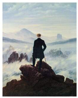 Caspar David Friedrich - Der Wanderer Im Nebelmeer Kunstdruk 70x90cm