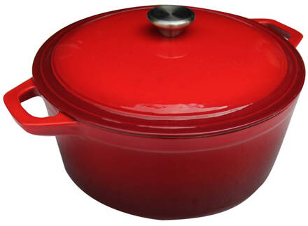 Cast Iron Braadpan Gietijzer Ø24cm 4,5l Rood