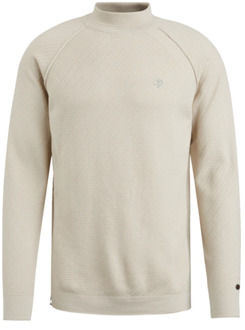 Cast Iron Mockneck Sweatshirt voor gelaagde looks Cast Iron , Beige , Heren - XL