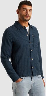 Cast Iron Overshirt Dobby Stripe Navy Donkerblauw - L,M,S