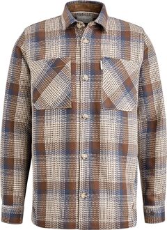 Cast Iron Overshirt Ruit Bruin - M,S